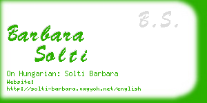 barbara solti business card